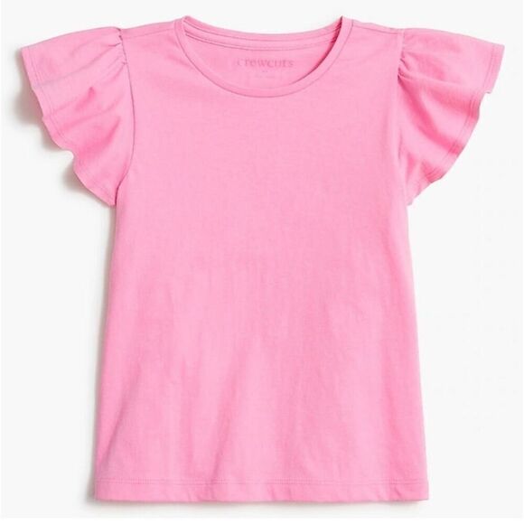 J crew Girls Girls' ruffle-shoulder tee size XS - Picture 1 of 4